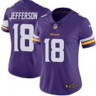Women's Minnesota Vikings #18 Justin Jefferson Limited Purple Vapor Untouchable Jersey