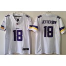 Women's Minnesota Vikings #18 Justin Jefferson Limited White FUSE Vapor Jersey