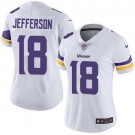 Women's Minnesota Vikings #18 Justin Jefferson Limited White Vapor Untouchable Jersey