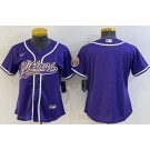 Women's Minnesota Vikings Blank Purple Baseball Jersey