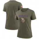 Women's Minnesota Vikings Olive 2022 Salute To Service Legend T Shirt
