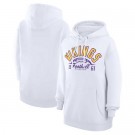 Women's Minnesota Vikings Starter White Half Ball Team Pullover Hoodie