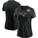 Women's New England Patriots Black Crucial Catch Sideline Performance T Shirt