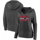 Women's New England Patriots Charcoal First String V Neck Pullover Hoodie