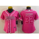 Women's New Orleans Saints #32 Tyrann Mathieu Limited Pink Baseball Jersey