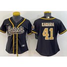 Women's New Orleans Saints #41 Alvin Kamara Black Baseball Jersey