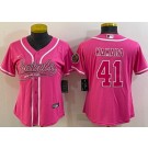 Women's New Orleans Saints #41 Alvin Kamara Limited Pink Baseball Jersey