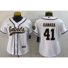 Women's New Orleans Saints #41 Alvin Kamara White Baseball Jersey