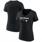 Women's New Orleans Saints Black City Pride Team V Neck T Shirt