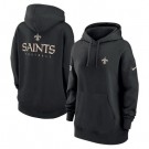 Women's New Orleans Saints Black Sideline Club Fleece Pullover Hoodie