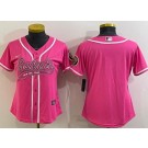 Women's New Orleans Saints Blank Pink Baseball Jersey