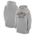 Women's New Orleans Saints Starter Gray Half Ball Team Pullover Hoodie