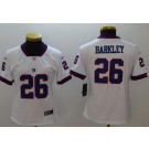 Women's New York Giants #26 Saquon Barkley Limited White Rush Color Jersey