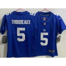 Women's New York Giants #5 Kayvon Thibodeaux Limited Blue Vapor Jersey