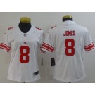 Women's New York Giants #8 Daniel Jones Limited White Vapor Untouchable Jersey