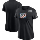 Women's New York Giants Black Crucial Catch Sideline Performance T Shirt