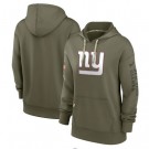 Women's New York Giants Olive 2022 Salute To Service Performance Pullover Hoodie
