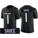 Women's New York Jets #1 Sauce Gardner Limited Black Nickname Vapor Jersey