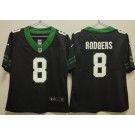 Women's New York Jets #8 Aaron Rodgers Limited Black 2024 Vapor Jersey