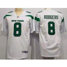 Women's New York Jets #8 Aaron Rodgers Limited White Vapor Jersey
