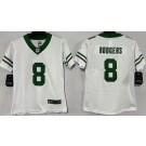 Women's New York Jets #8 Aaron Rodgers Limited White Vapor Jersey