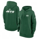 Women's New York Jets Green Sideline Club Fleece Pullover Hoodie
