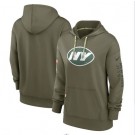 Women's New York Jets Olive 2022 Salute To Service Performance Pullover Hoodie