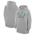 Women's New York Jets Starter Gray Half Ball Team Pullover Hoodie