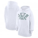 Women's New York Jets Starter White Half Ball Team Pullover Hoodie