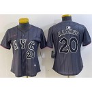 Women's New York Mets #20 Pete Alonso Gray 2024 City Connect Player Number Cool Base Jersey