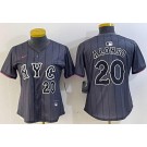 Women's New York Mets #20 Pete Alonso Gray 2024 City Connect Player Number Cool Base Jersey