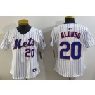 Women's New York Mets #20 Pete Alonso White Limited Jersey