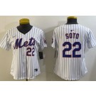 Women's New York Mets #22 Juan Soto White Limited Jersey