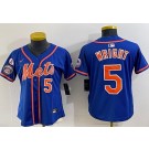 Women's New York Mets #5 David Wright Blue 2025 Hall Of Fame Limited Jersey