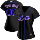 Women's New York Mets Customized Black Cool Base Jersey