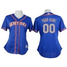 Women's New York Mets Customized Blue 2 Cool Base Jersey