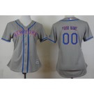 Women's New York Mets Customized Grey Cool Base Jersey