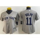 Women's New York Yankees #11 Anthony Volpe Gray Field of Dreams Player Name Cool Base Jersey
