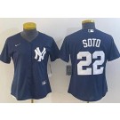 Women's New York Yankees #22 Juan Soto Navy Player Name Cool Base Jersey
