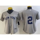 Women's New York Yankees #2 Derek Jeter Gray Field of Dreams Cool Base Jersey