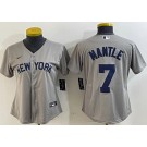 Women's New York Yankees #7 Mickey Mantle Gray Field of Dreams Player Name Cool Base Jersey