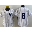 Women's New York Yankees #8 Yogi Berra White Cool Base Jersey