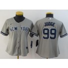 Women's New York Yankees #99 Aaron Judge Gray Player Name 2020 Cool Base Jersey
