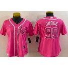Women's New York Yankees #99 Aaron Judge Pink Fashion Jersey