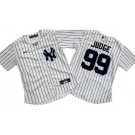 Women's New York Yankees #99 Aaron Judge White Player Name Cool Base Jersey