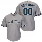 Women's New York Yankees Customized Gray Cool Base Cool Base Jersey