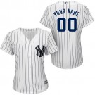 Women's New York Yankees Customized White Stripe Cool Base Jersey