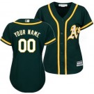 Women's Oakland Athletics Customized Green Cool Base Jersey