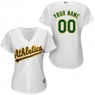 Women's Oakland Athletics Customized White Cool Base Jersey