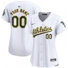 Women's Oakland Athletics Customized White Limited Jersey